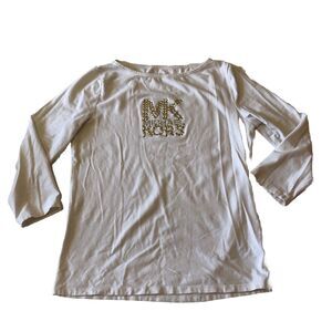 Michael Michael Kors Women’s 3/4 Sleeve Embellished T Size Medium